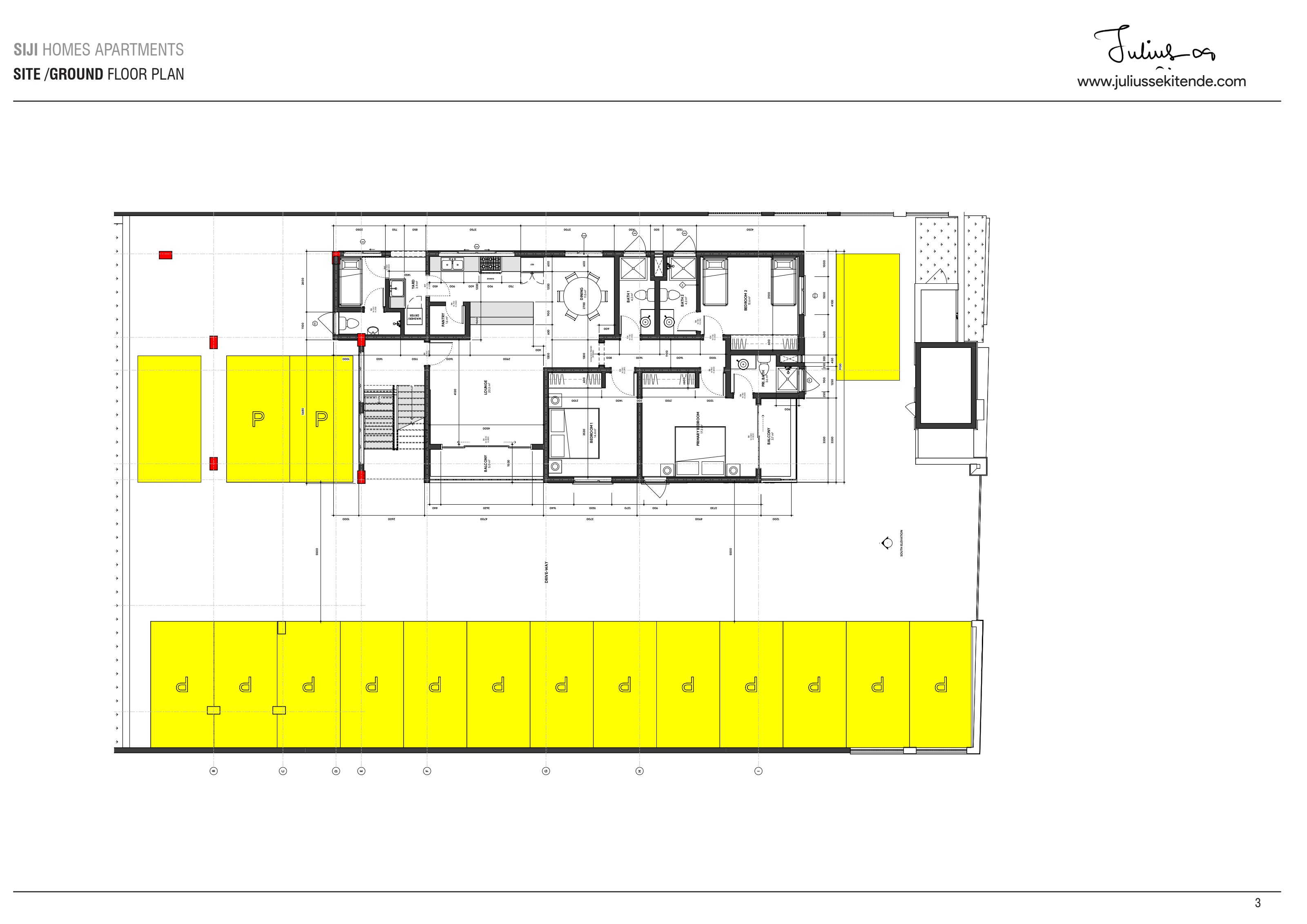 Siji Homes — site and ground floor plan