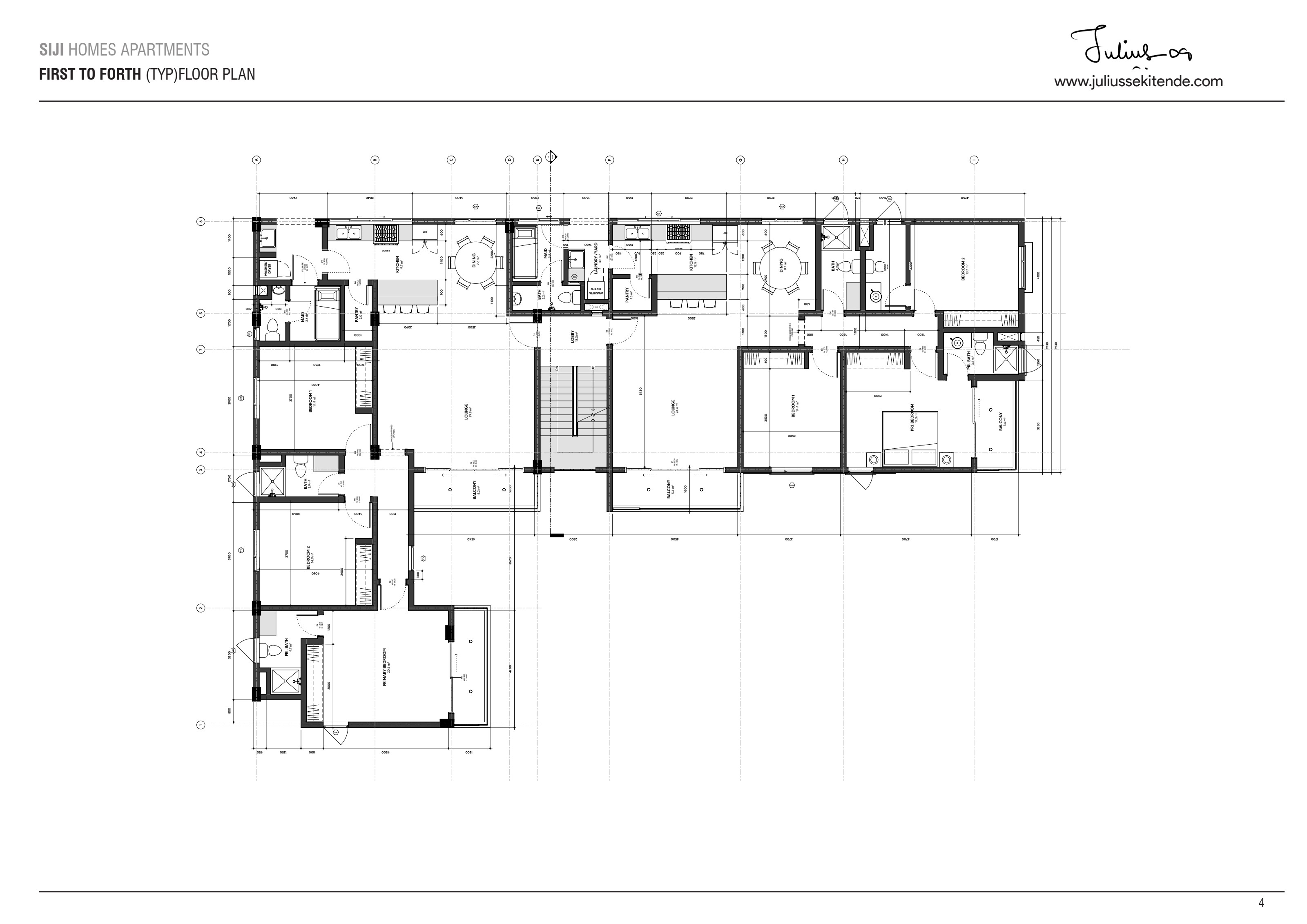 Siji Homes — typical first to fourth floor plan