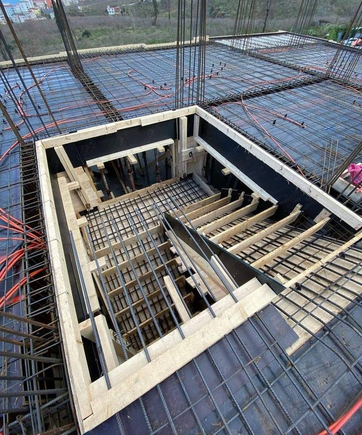 Slab rebar with stair void